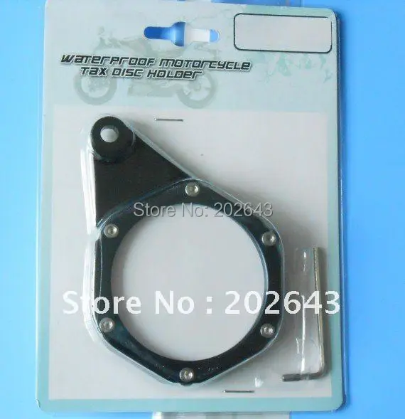 tax disc holder  for motorcycle with  aluminum alloy and  sealing ,black/blue 14*9*2cm  turbo
