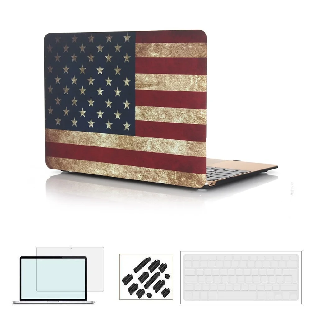 RYGOU Case for New Macbook Pro 2018 US/UK Flag Rubberized Finsh Hard Case for Apple Macbook Air Pro Retina 11 12 13 15 inch