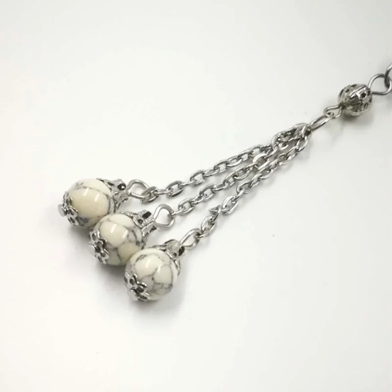 Natural stone Rosary Muslim Tasbih White Turquois 33 prayer beads islamic gift