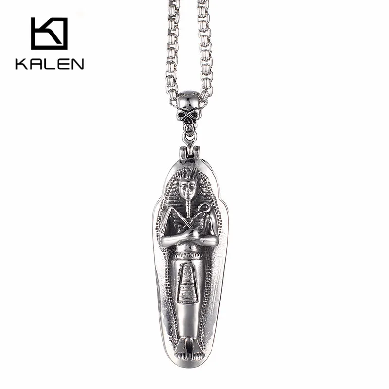 KALEN Ancient Pharaoh Pendant Necklace For Men Egyptian Mummy Chain Choker Amulet Blessing Jewelry Trendy Commemorative Gifts