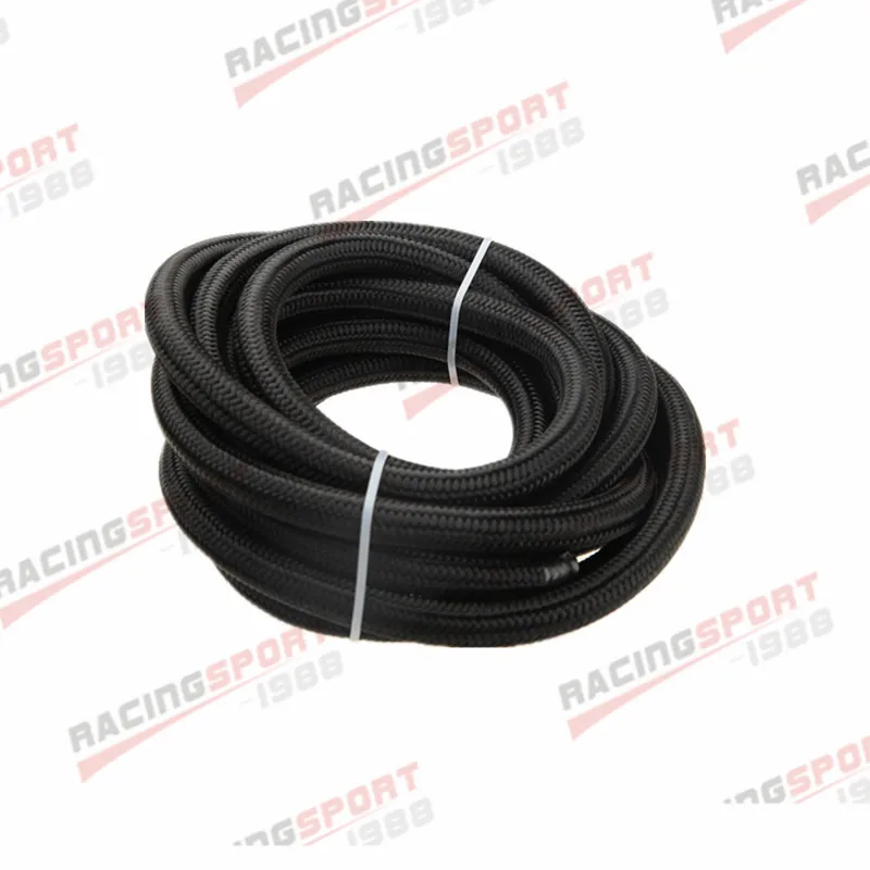 AN6 -6AN Nylon Braided Oil/Fuel Hose + Fitting Hose End Adaptor Kit