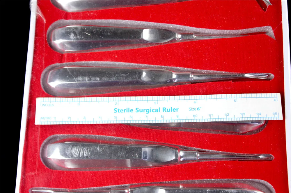 

1set medical dental Root Elevators Teeth Extraction Luxation Surgical Instrument Forcep Oral Tooth Loosening Root Extraction Kit