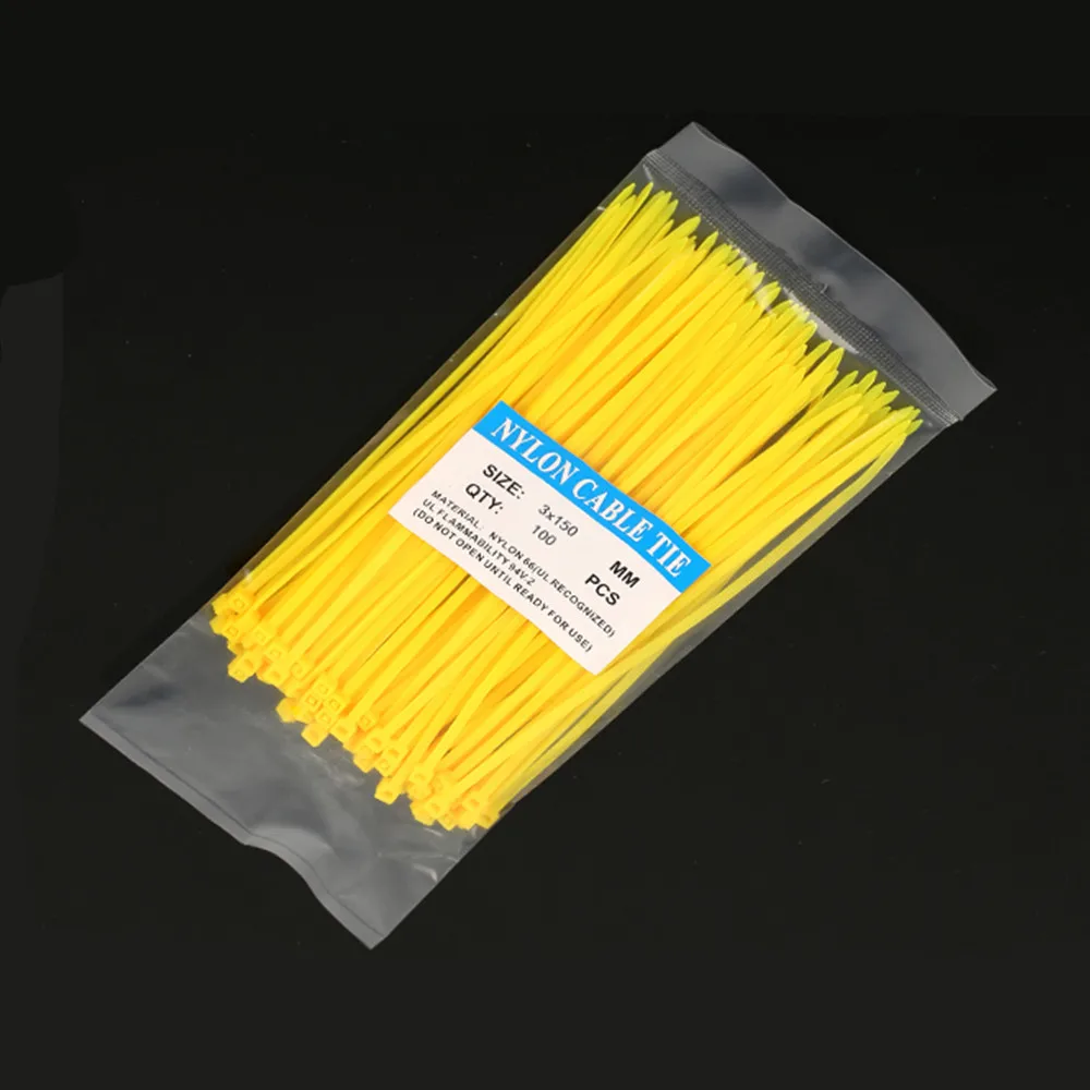 100pcs/bag Colorful 3X150MM Self-Locking Plastic Nylon Wire Zip Ties Cable Tie Seven Color