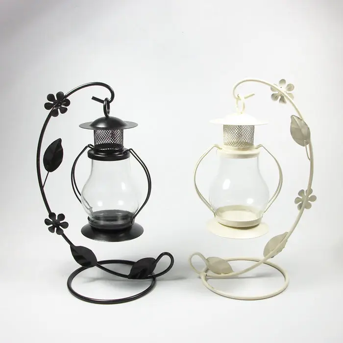 Iron glass mousse romantic props new classic lamp accessories rustic small home lantern