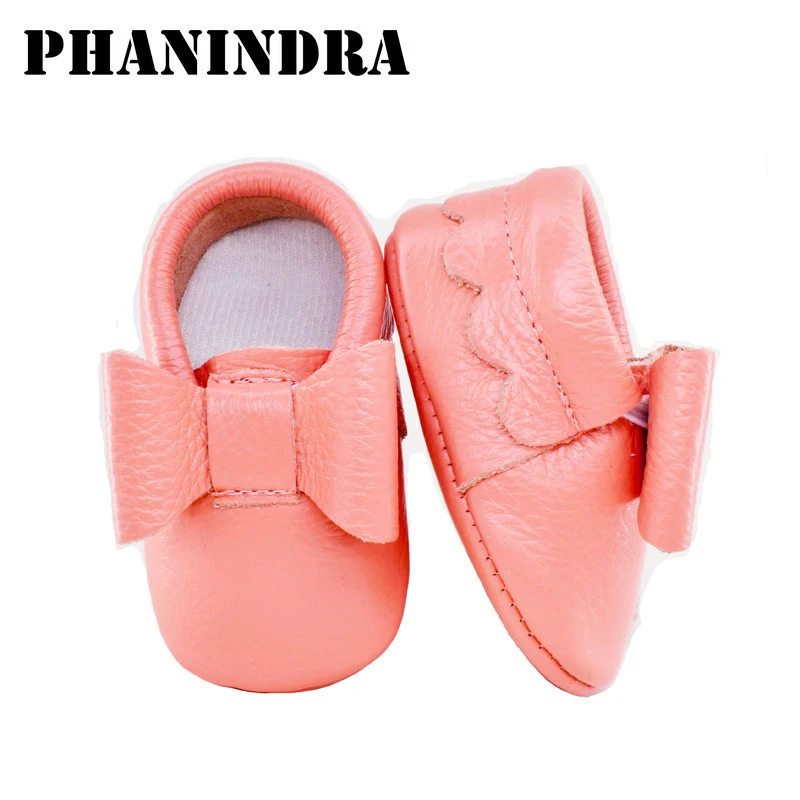 2021 new Bow Baby moccasins of Moccs baby shoes girls fringe Soft genuine leather infant toddler First Walkers kid shoes