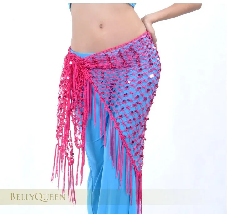 1 piece Hot Shining Belly Dance Sequins Triangle Hip Scarf Waist chain Sparkly Sequins Shawl Dancewear Costumes new