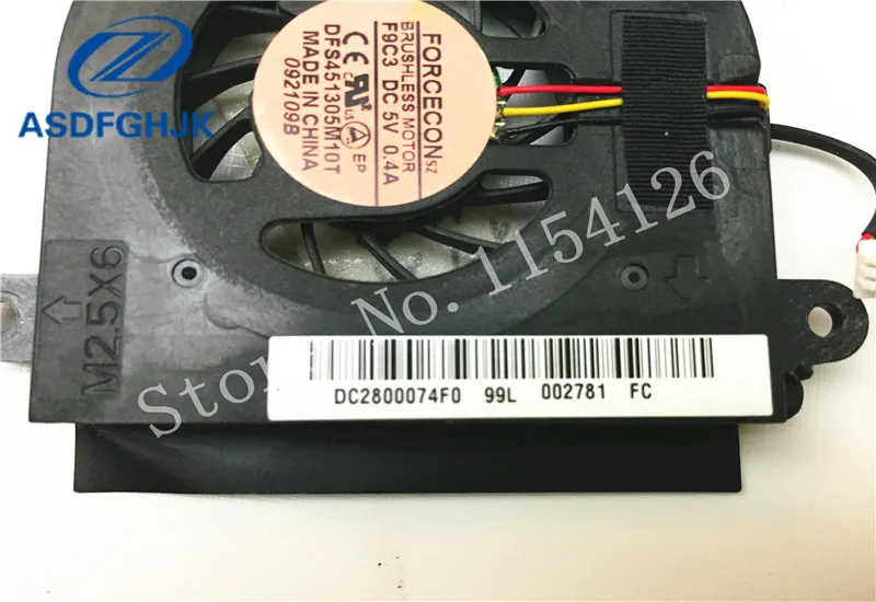 Original DFS451305M10T Laptop CPU Cooling Fan For ACER Aspire 5534 5538 5538G FORCECON F9C3 DC 5V 0.4A DC2800074F0