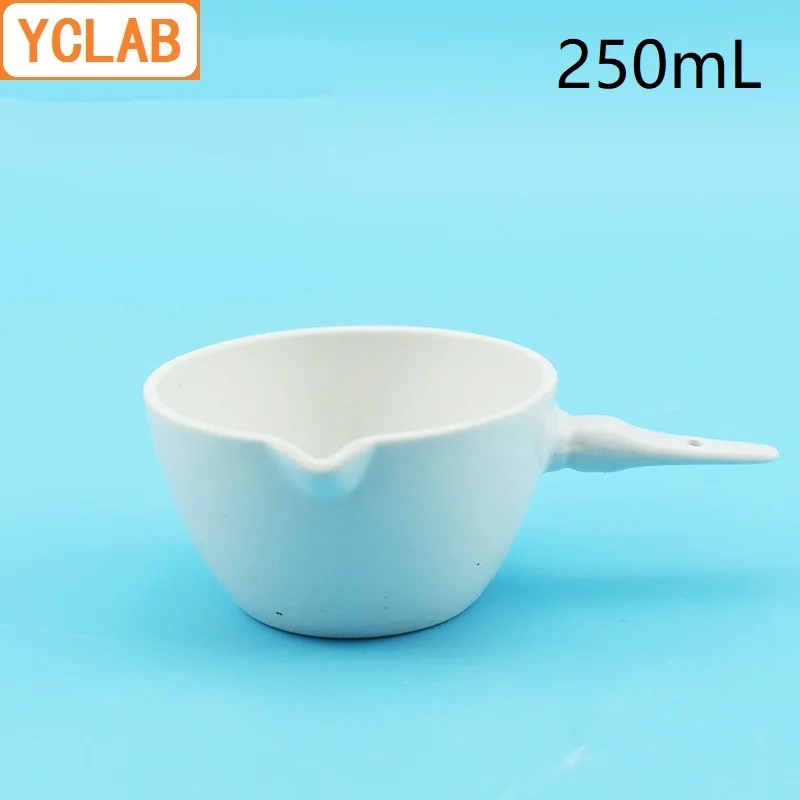 

YCLAB 250mL Ceramic Evaporating Dish with Handle Pottery Porcelain Crockery Earthen Laboratory Chemistry Equipment