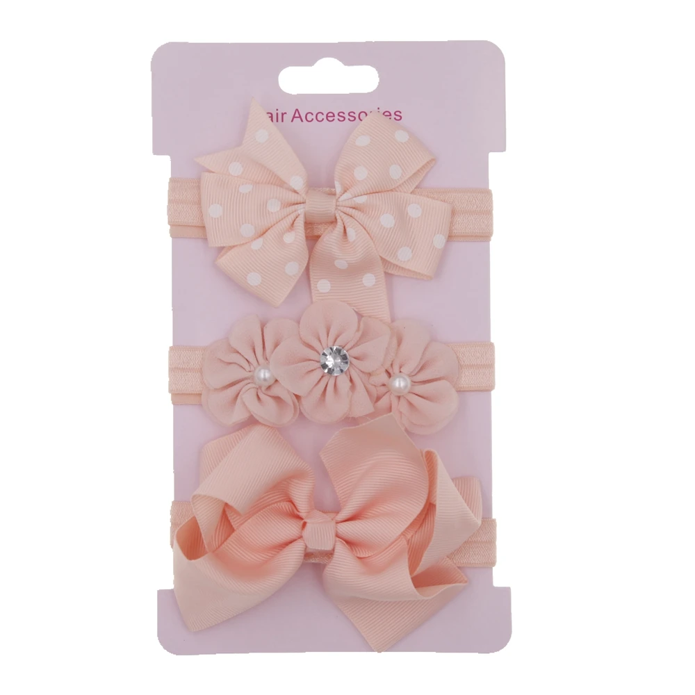 baby headband Korean girls headband flower Bowknot hair bow children  cute hair band Set Card hairAccessories headwear 3pcs/lot