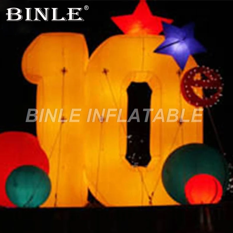 Customized advertising giant inflatable alphabet letters /number with led lights for birthday party decoration