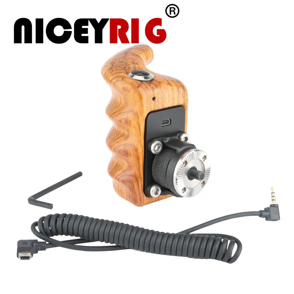 

Niceyrig For Panasonic S1 S1R GH5S GH5 G9 G85 G7 GH4 GH3 GH2 Wooden Control Handle With Control Button Switch USB Interface