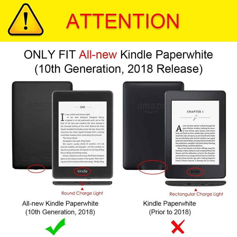 NINJACASE Multifunction Case For Funda Kindle Paperwhite 4 (10th Generation-2018 Release) eReader Handheld Stand PU LeatherCover