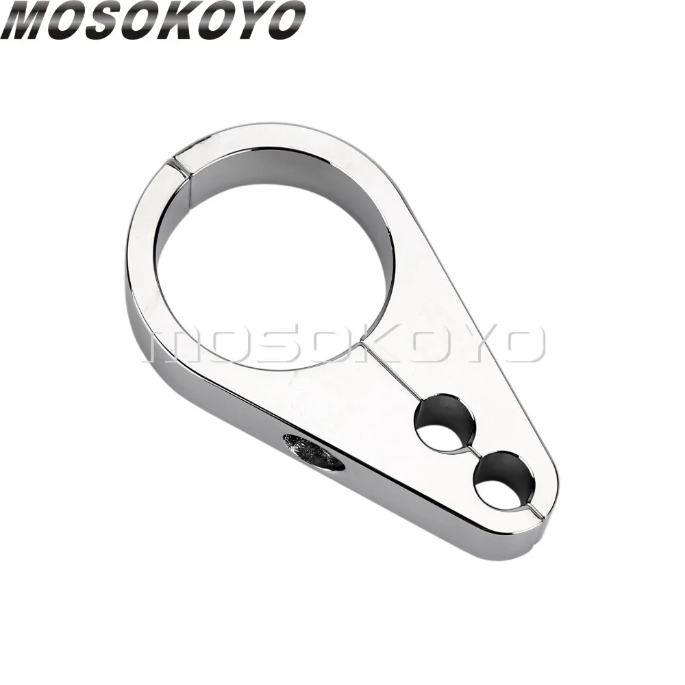2X Chrome Motorcycle 32mm Brake Cable Clamp 1-1/4\