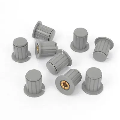 10  Pcs 4mm Dia Shaft Hole Dia Potentiometer Rotating Switch Knobs Gray