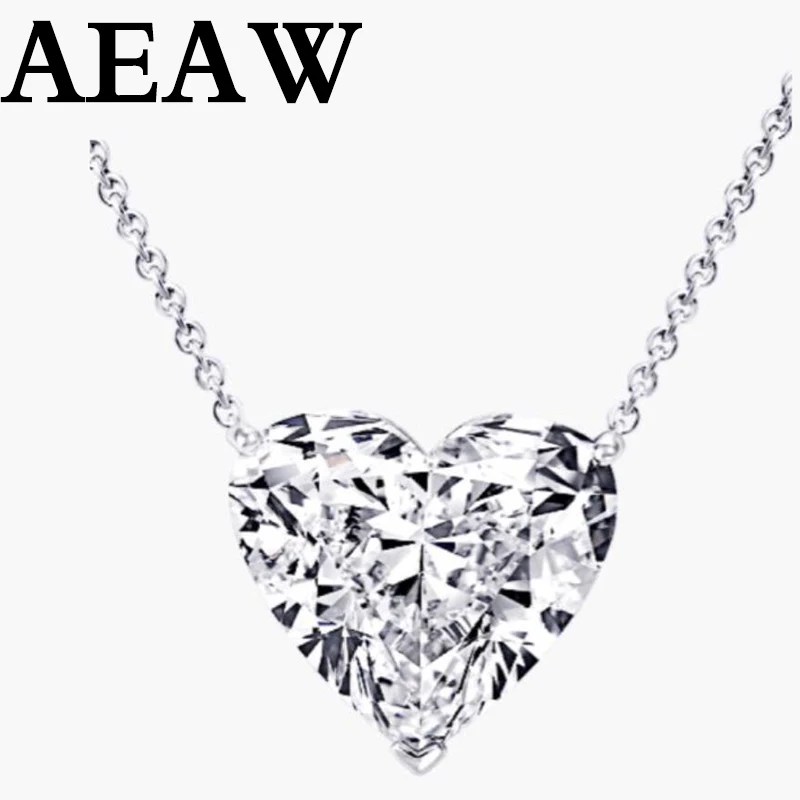 

Heart Shape Moissanite Necklace Pendant 1.0 Carat D Color VVS 18K Attach 3 cm Adjustable Chain