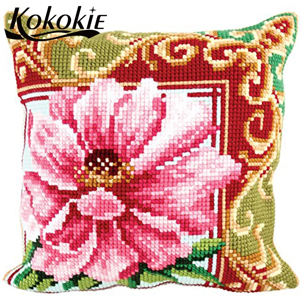 handmade embroidery yarn pillowcase handicraft knitting needles kit for cushion mat flowers embroidery and cross stitch kits