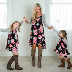 Mother And Daughter Dress Floral Matching Mom Girls Family Clothes Outfits Beach Dress Elegant Princess Pageant Vestidos