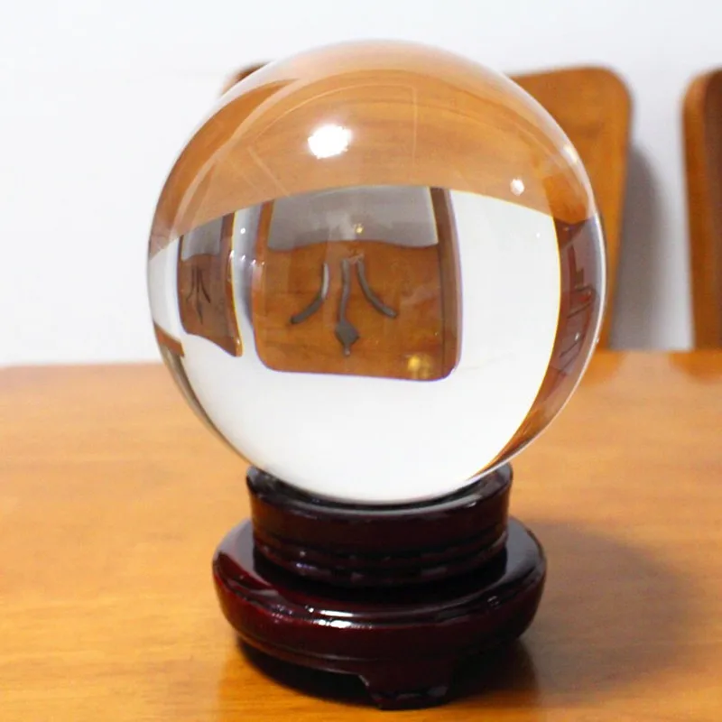 70mm Nice Clear Rare Quartz Crystal glass Ball Magic Sphere Fengshui Glass Lucky Ball Crafts For Office Home Decoration Gift
