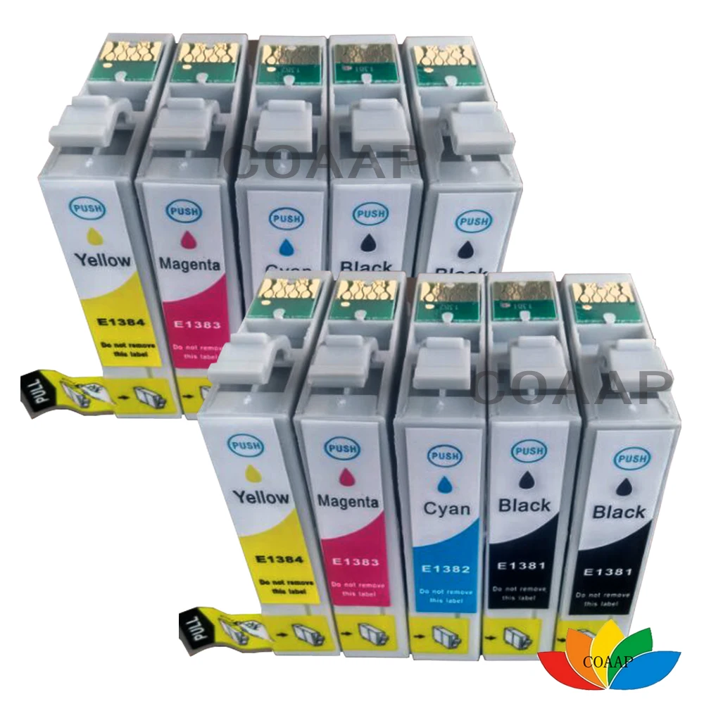 10 Compatible T138 T1381-T1384 Ink cartridges for EPSON Workforce 320 325 435 545 645 845 525 60 625 630 633 840 Inkjet Printers