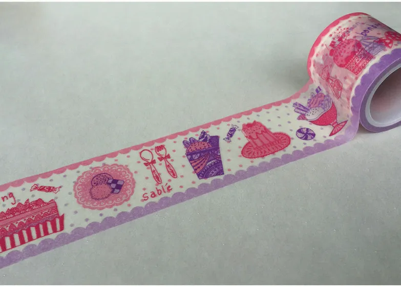 Beautiful high quality 38mm*5m   washi  tape/pink and purple food party  diy and masking japan washi tape