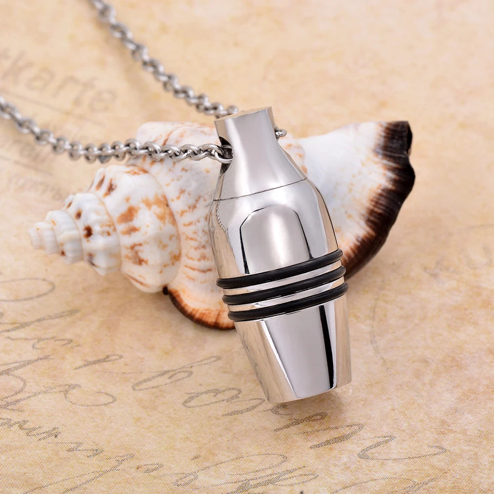 Openable Casket Ashes Keepsake Mini Cremation urn Necklace Stainless steel Ashes Holder Jewelry Bottle Pendant