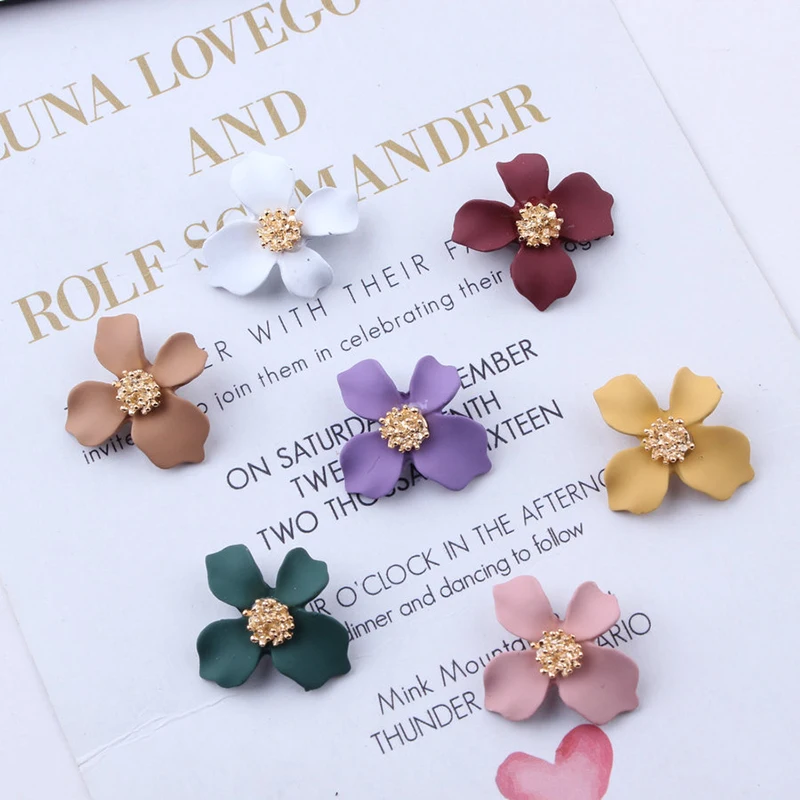 10pcs/lot Rubber Paint Butterfly Flower Charms Earring DIY Alloy Pendant Flowers Enamel Charm Bracelet Jewelry Accessory YZ126