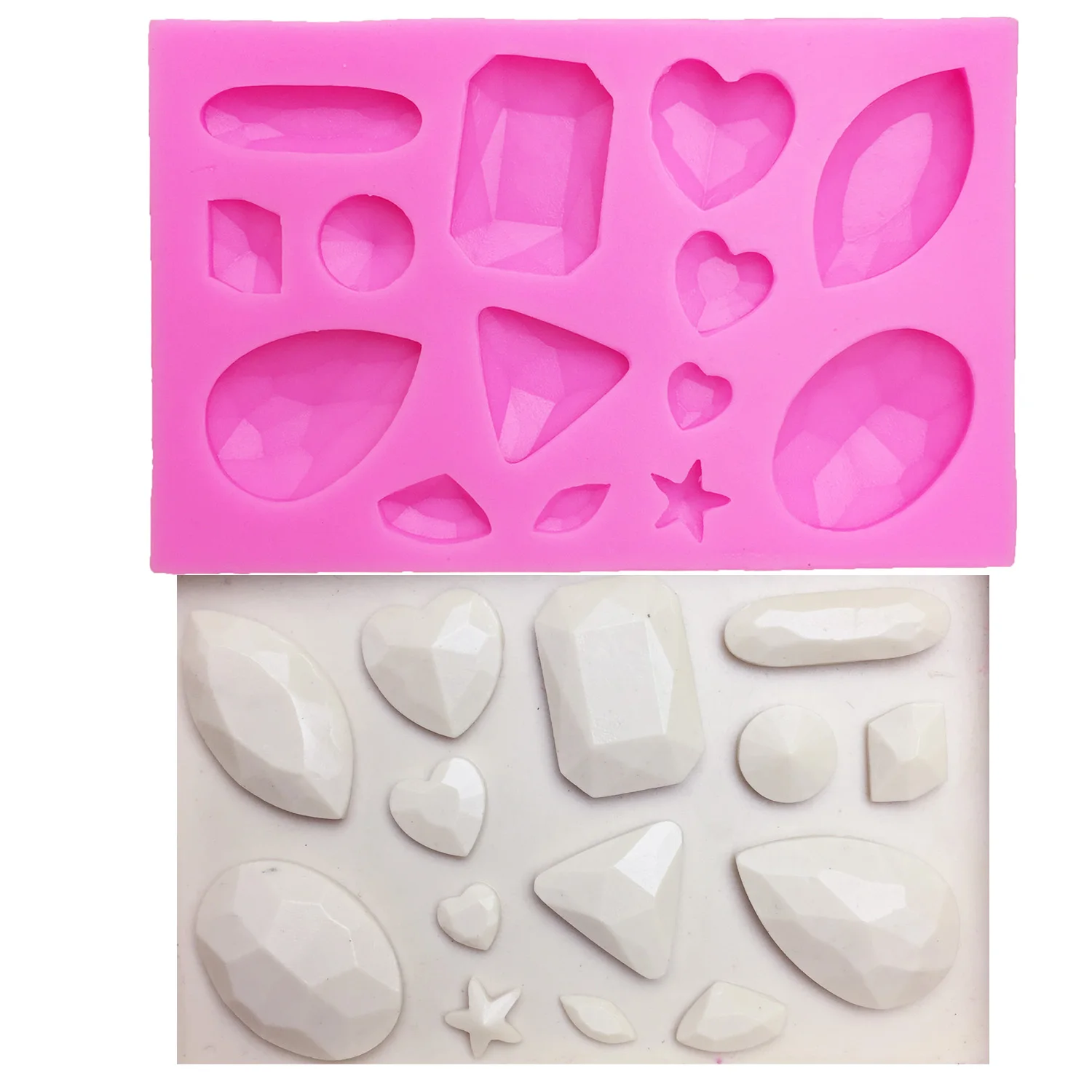 M0174 Mini Gem Diamond Shaped fondant cake chocolate tools candy silicone mold mould