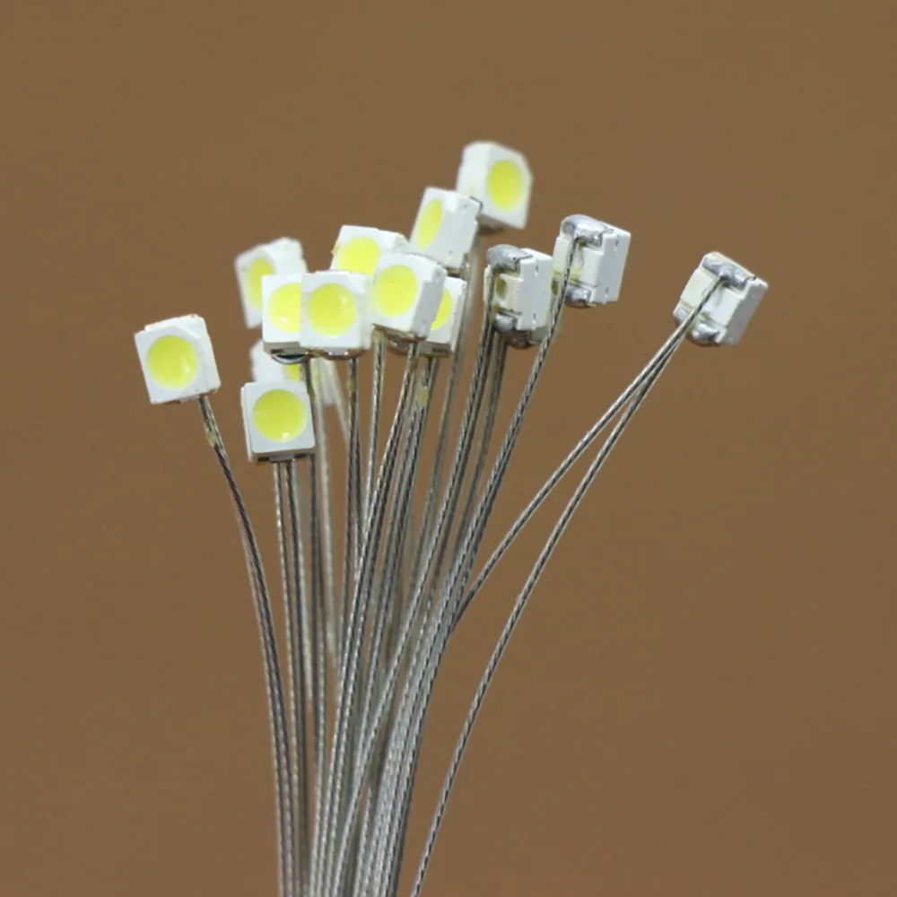 20pcs Pre-soldered micro litz Wire Bright White SMD LED 3528 Lights Free Resistors T3528W