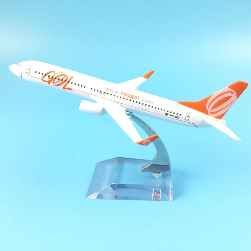 16cm Alloy Metal Model Plane Brazil Air GOL Airlines Boeing 737 B737 800 Airways Aircraft Airplane Model w Stand Gift