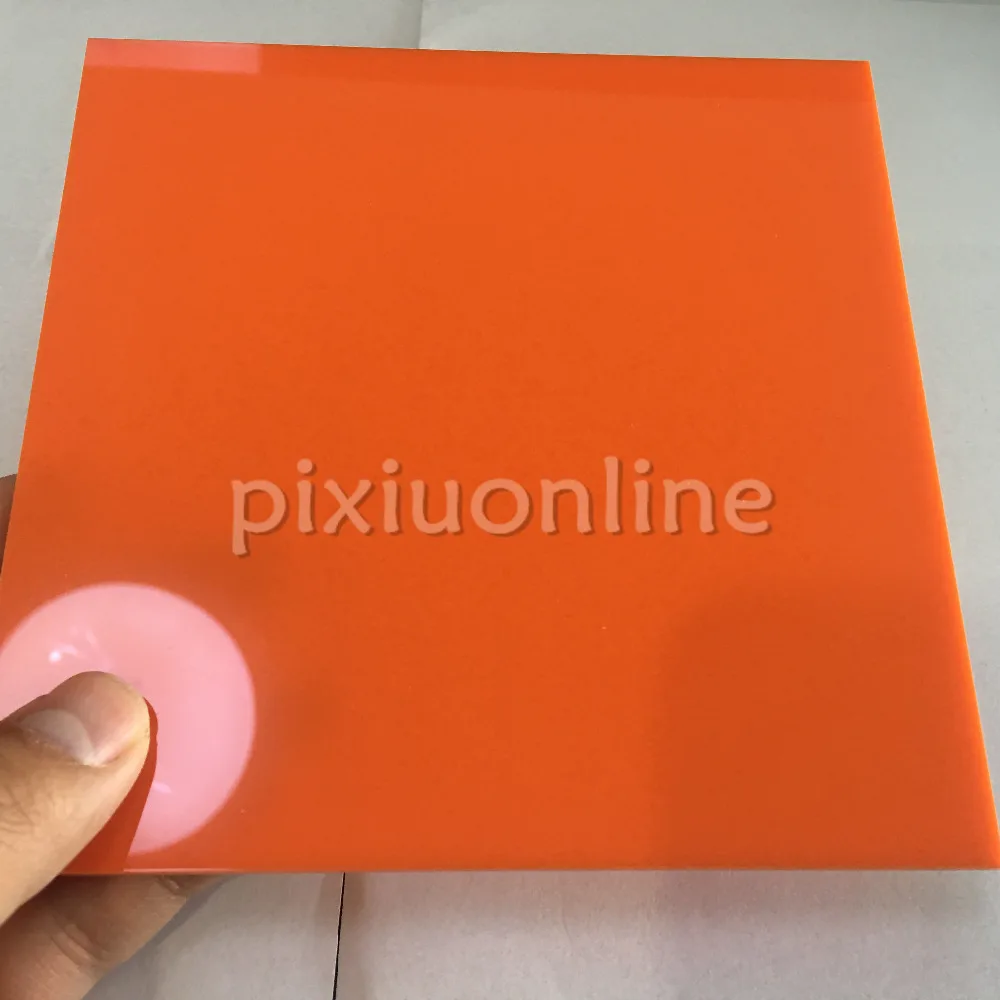 1pc J597b Opaque Acrylic Board Orange Color Non-transparent Plastic Sheets 15*15cm Thickness 2.3mm Electrical DIY Making