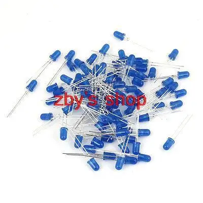 

3V 3MM Dia Cylinder Head Blue LED Light Emitting Diodes Lamp 90pcs