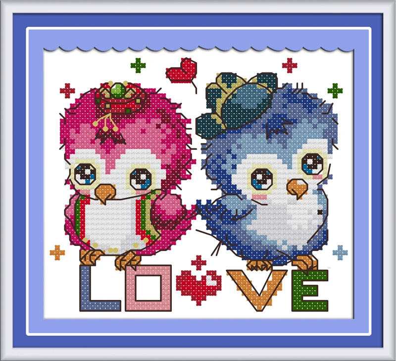 Romantic journey cross stitch kit cartoon bird lover count stamped 14ct 11ct hand embroidery DIY handmade needlework supply free