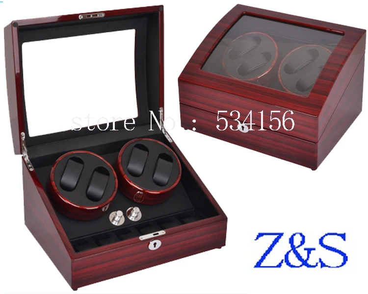 

4+6 wooden watch winder with high gloss piano paint,automatic watch winder box watch case storage display box