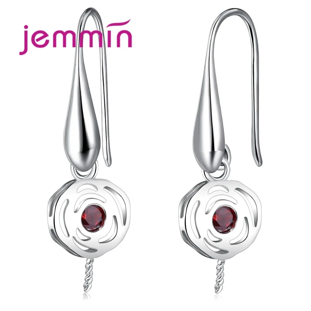 Unique Fine Red Crystal Jewelry Findings 925 Sterling Silver Earring Components DIY Jewelry Accessories Prevent Allergy