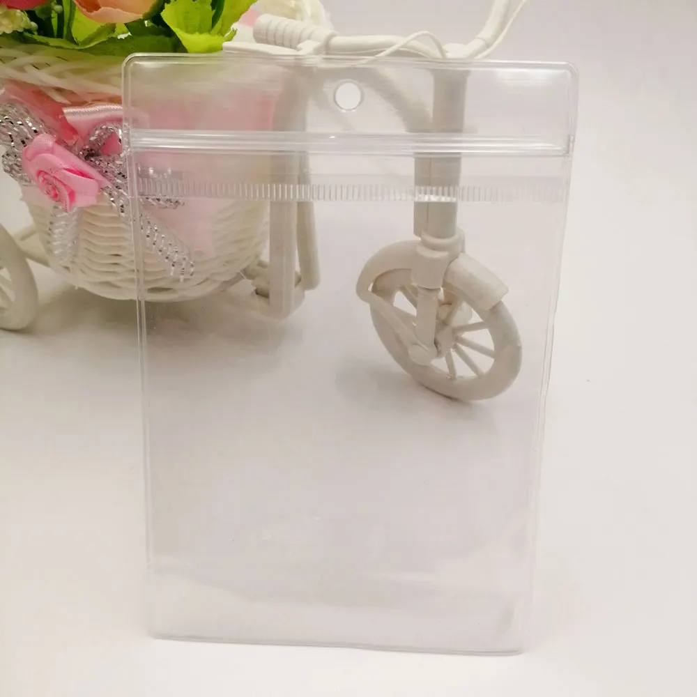 

500pcs RUIHAOYU Gift Jewelry Bags&Pouches With Hang Hole Transparent PVC Reclosable Ziplock Bag Clear Plastic Gift Packaging Bag