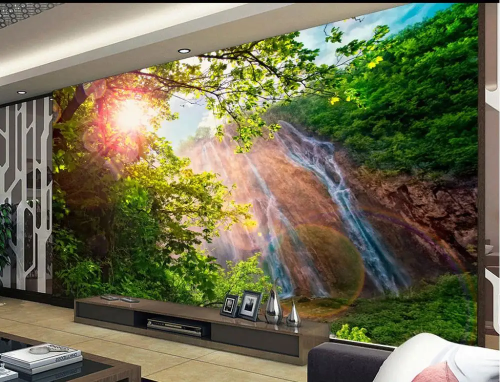 

Landscape Green Forest Waterfall Water Landscape Landscape Wall classic wallpaper for walls