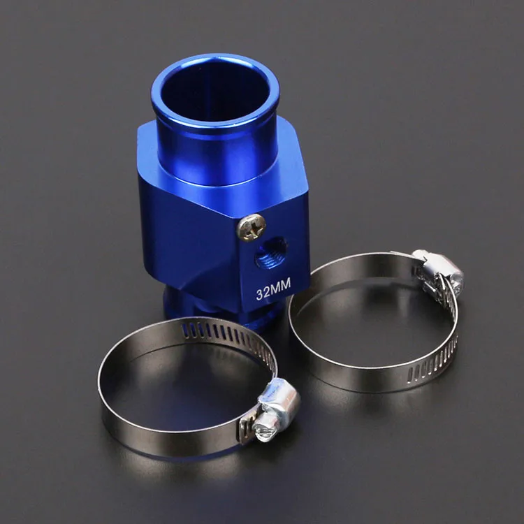 HB Racing Blue 32mm Water Temperature Sensor Adapter Radiator Hose TEMP Gauge Joint Pipe