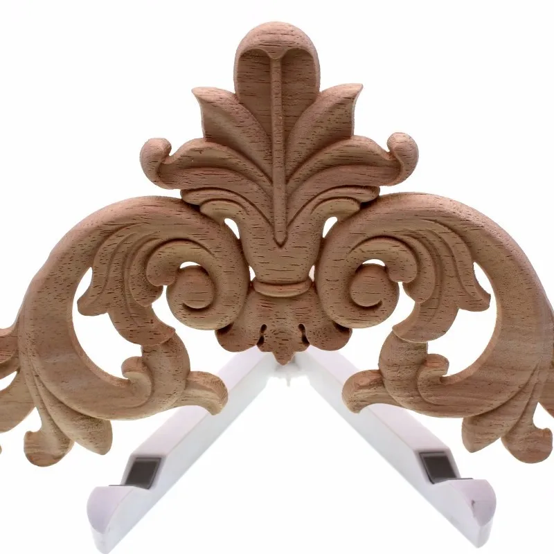 Exquisite Classic Rubber Wood Carved Applique Vintage Furniture Craft Decor Home Decoration Accessories Miniature Figurine