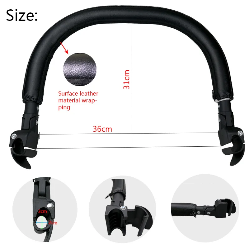 Carrozzina del bambino Bar corrimano In Tessuto Oxford e di Cuoio DELL\'UNITÀ di elaborazione di Trasporto Bracciolo Bambino Passeggino Accessori Per