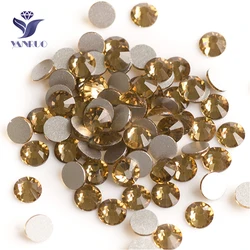 YANRUO 2058NoHF SS3-SS34 Light Colorado Topaz Crystal Strass Non Hotfix Flat Back DIY Rhinestone Glue On Nails