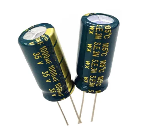 100pcs 35V 1000UF 1000UF 35V  power supply special high-frequency crystal  Size:10*20MM New original