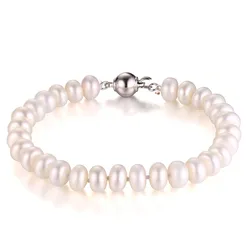 HENGSHENG 2019 Pearl Jewelry Bracelets Natural Pearl Bracelets Fine Jewlery 8-9mm Black Freshwater Pearl Gift for Women