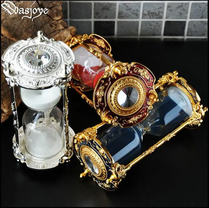 15Min creative sand timer hourglass for children\'s time metal hour Glass Sandglass Clock Study desktop Home Decoration Gift A11