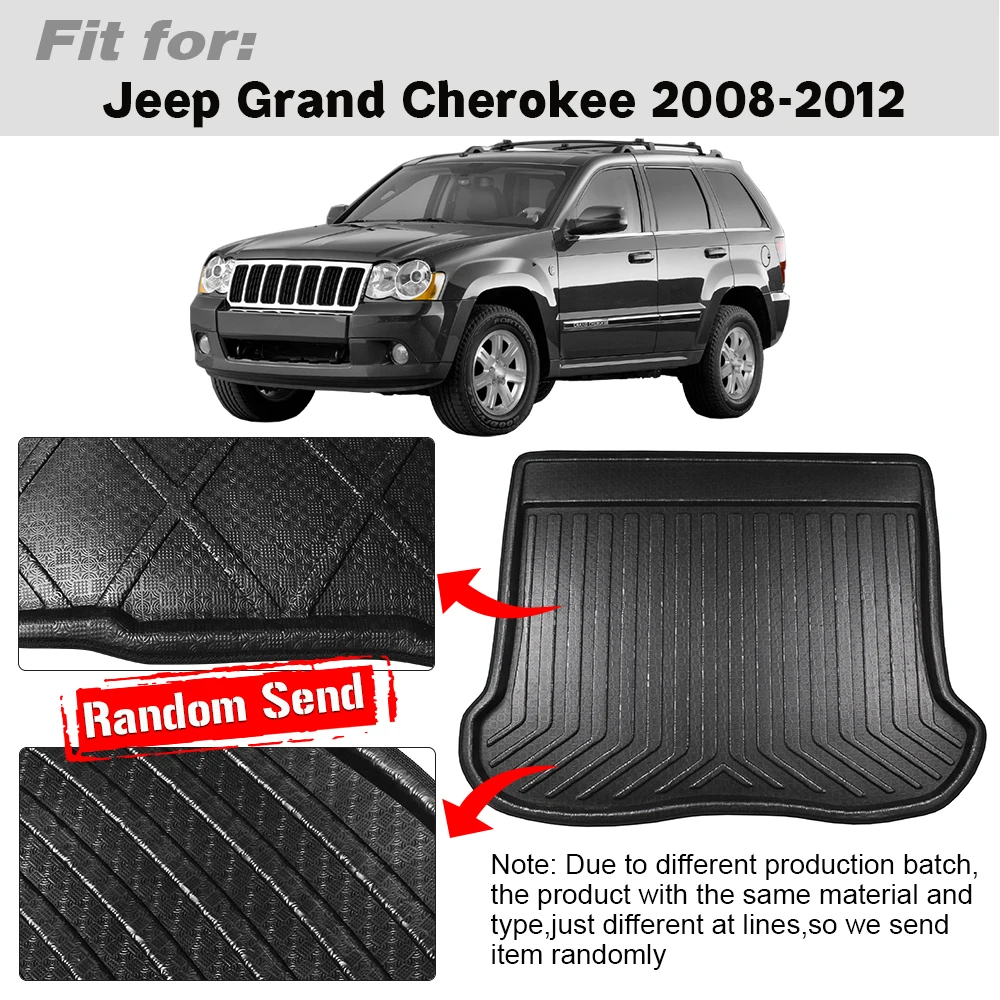 Buildreamen2 For Jeep Grand Cherokee 2008-2012 Car Rear Cargo Trunk Mat Tray Boot Liner Floor Mud Carpet Protector Pad