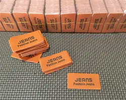 100pcs Jeans leather labels in stock/PU/card TAGS Universal jeans leather patch labels good quality leather label for clothes