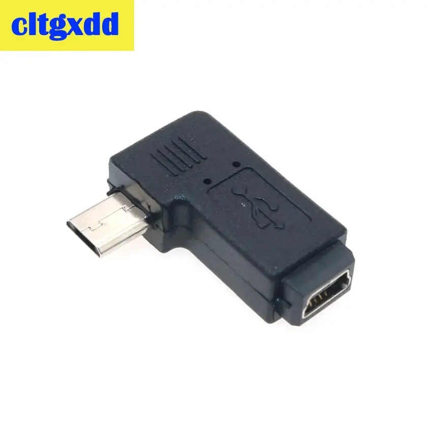 Cltgxdd 90/180 gradi sinistra e destra angolata Mini USB 5pin femmina a Micro USB maschio adattatore di sincronizzazione dati spina Micro a Mini connettore
