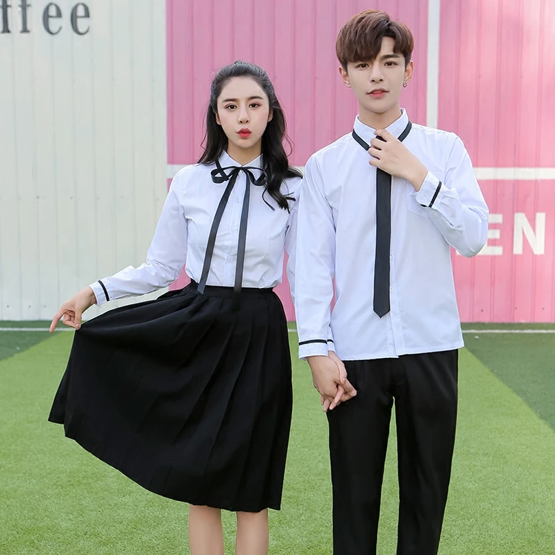 Japanese School Uniforms Women's British Fashion Suits White Shirts Junior Senior High Boys Collage Performance Clothes H2420