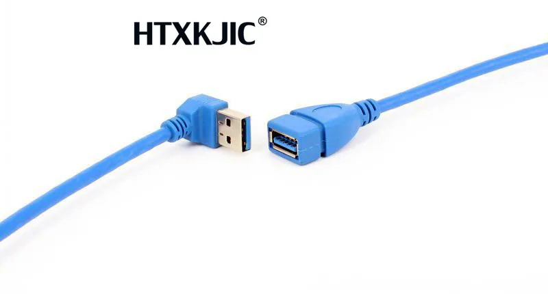 Удлинительный кабель 27 см, USB 3,0, 90 градусов, штекер-гнездо, 5 Гбит/с