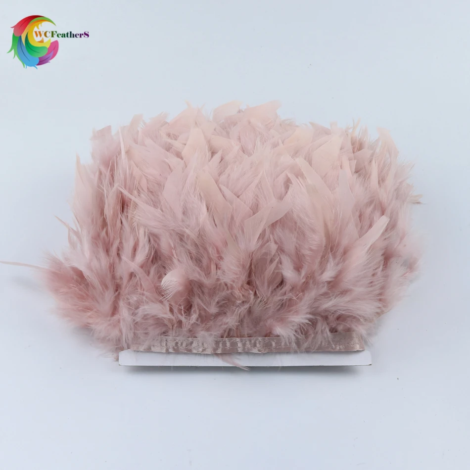 Wholesale 2yards Turkey Feather Trim Fringe 4-6inch Leather Pink Chandelle Marabou Feathers For Skirt Dress Decoration Crafts