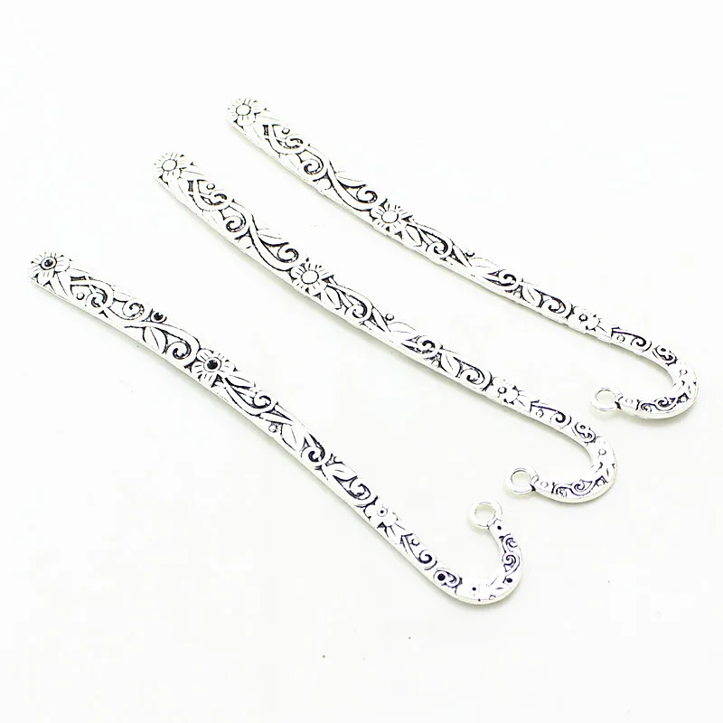 Sweet Bell 6pcs 19*122mm Wholesale Metal and Vintage Bookmark Antique   flower Bookmarks For DIY Jewelry Making 13B1612